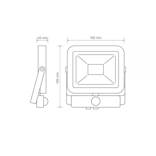 Прожектор з датчиком руху Maxus LED 20 Вт IP65 чорний 1-MFL-01-2050s 