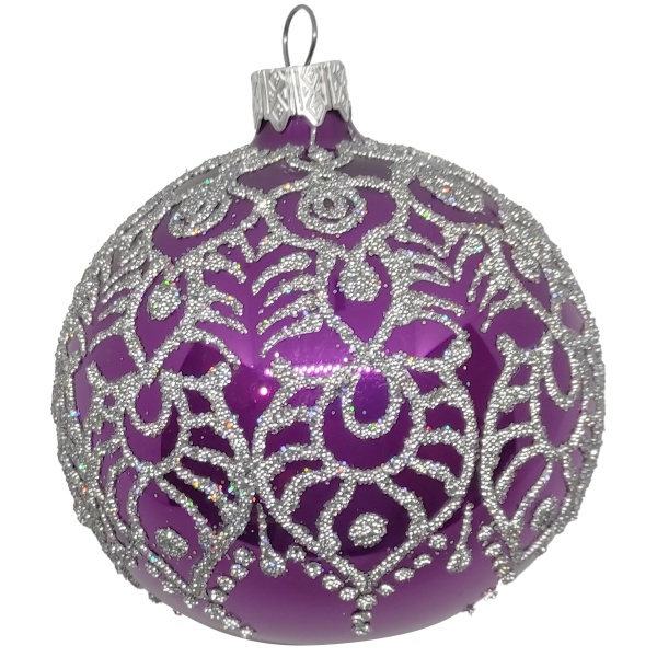 Куля новорічна 9513-2 100 мм фіолетовий