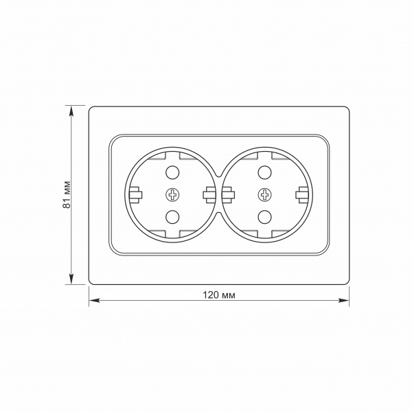 Розетка двойная с заземлением IP20 белый TF-ST-SK2G-W