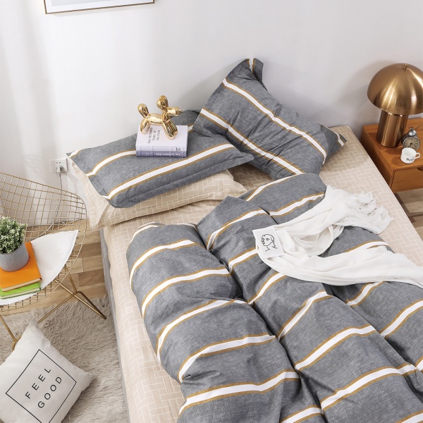 Комплект постельного белья семейный Анжели Грей разноцветный Homeline 