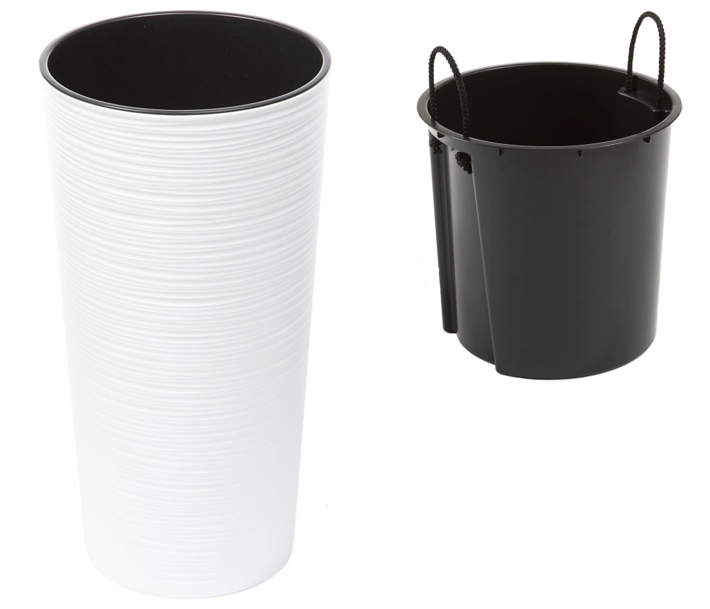 Вазон пластик LILIA DLUTO 25х47 см круглый белый матовый 9,5 л Lamela (9057269)