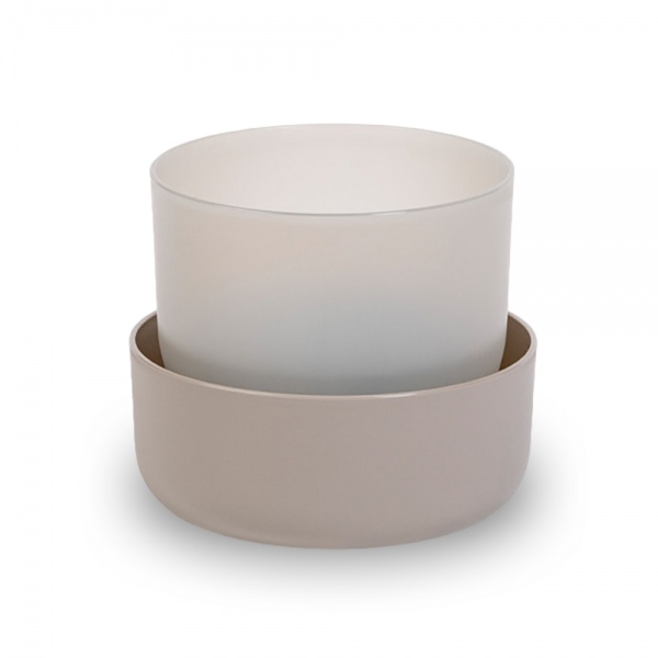 Вазон пластиковий Plastia з піддоном Tolita 19 см круглий 2,2 л коричневий (1707281907) 