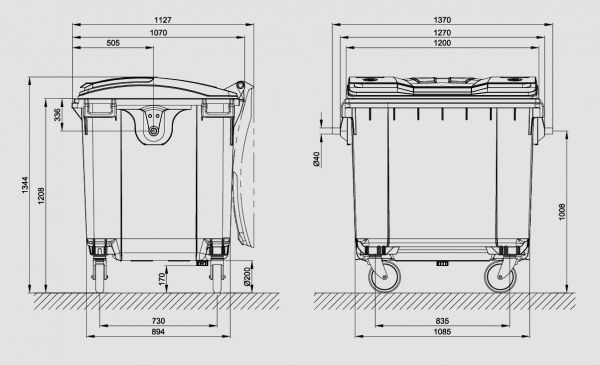 Контейнер для сміття Plastik Gogic 1100 л зелений