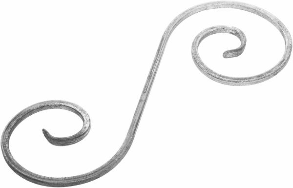 Завиток несимметричный 500х210 мм квадрат 10х10 мм 10.304