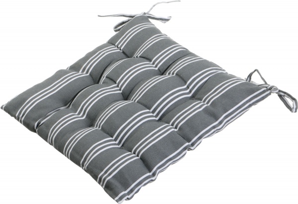Подушка на стул Страйпс серая 37х37см Luna