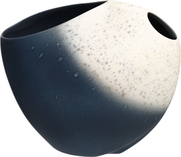 Ваза керамическая синяя/белая 24 см Bernardo