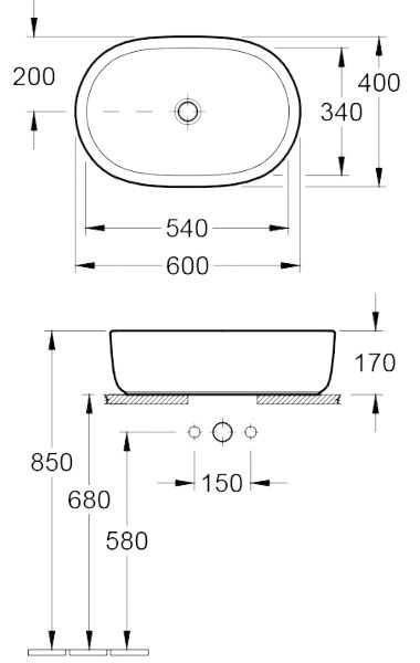 Умивальник Villeroy & Boch Architectura 60х40 см White Alpine 41266001
