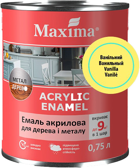 Акваэмаль Maxima ванильная шелковистый мат 0,75л 0,75кг