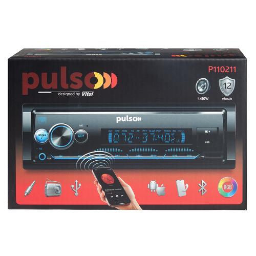 Автомагнітола PULSO RGB, USB, FM, RCA, LCD (P110211)