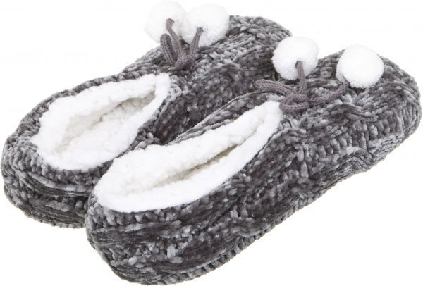 Обувь домашняя La Nuit Пом-пом шинил р. 36/38 серый 