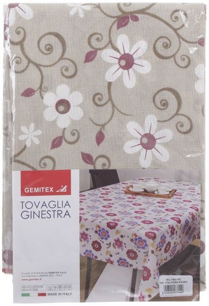 Скатерть Ginestra цветы 140x180 см красный Gemitex 