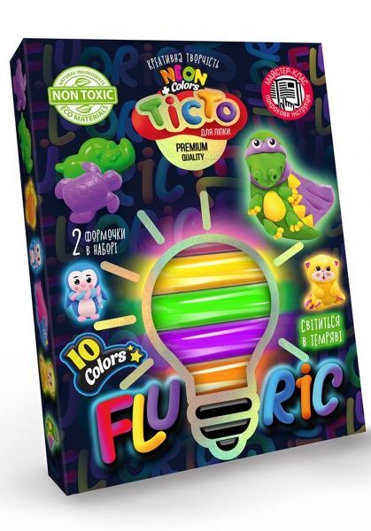 Тісто для ліплення Danko Toys FLUORIC 10 кольорів укр. (16) в асортименті
