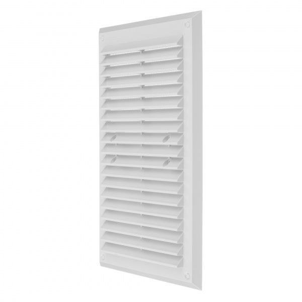Решетка для вентиляции MiniMax с сеткой против насекомых 295 х 175 мм (1117) пластик белый 