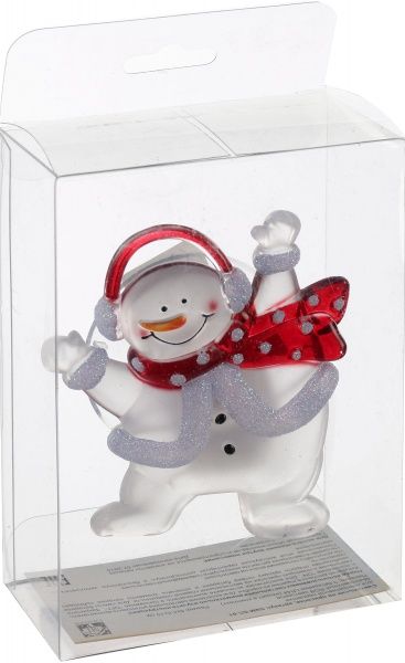 Декоративна фігура LED Сніговик з присоскою 13 см 