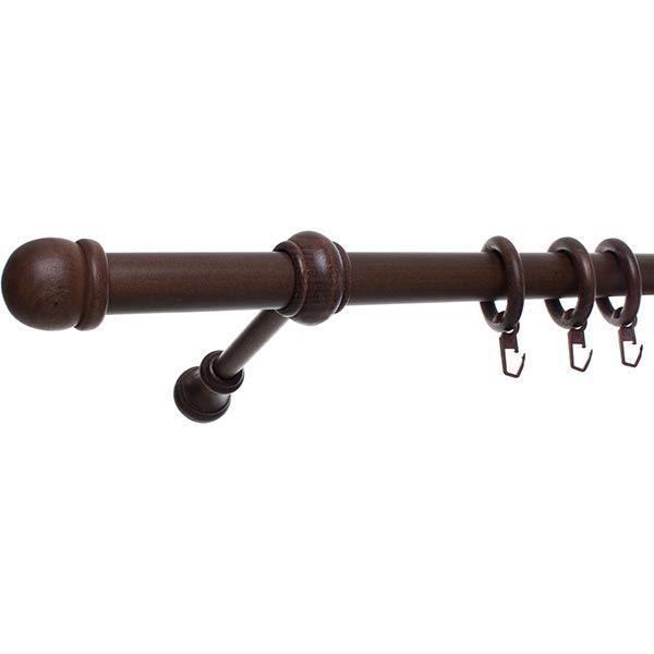 Карниз Gardinia Bona одинарный укомплектованный d28 мм 200 см орех 