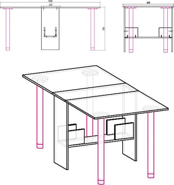 Стіл-книжка Компаніт 2 горіх 