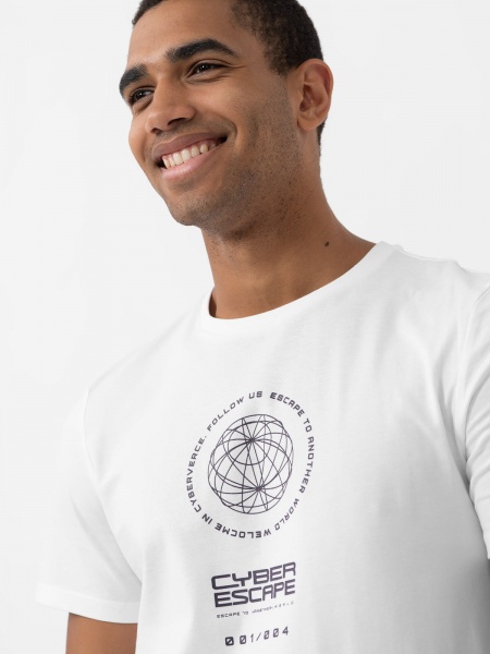 Футболка 4F TSHIRT M0890 4FAW23TTSHM0890-10S р.S білий