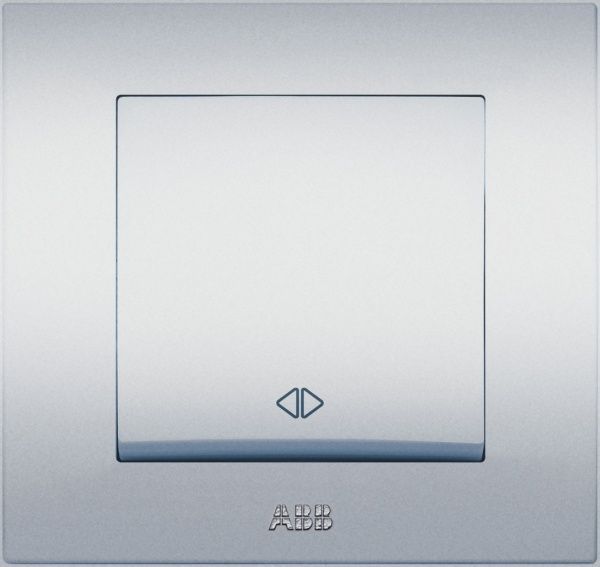 Вимикач перехресний одноклавішний ABB Cosmo без підсвітки 10 А сірий металік 619-011000-214