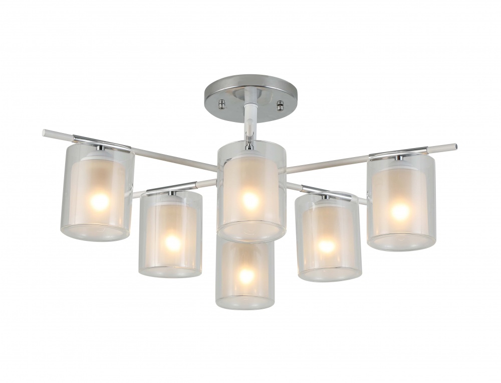 Люстра стельова Sensio Skylia 6x40 Вт E27 хром/прозорий/білий LS-07389/6C-E2740W