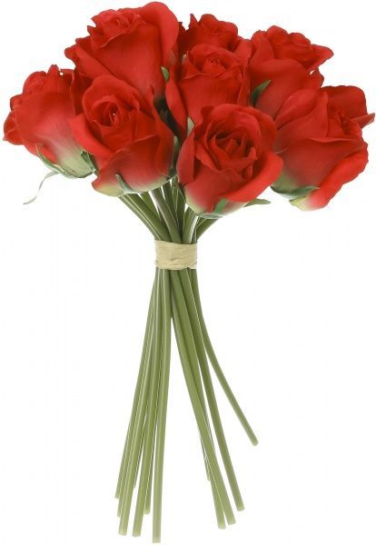 Растение искусственное Букет роз 30 см красный 15 шт.