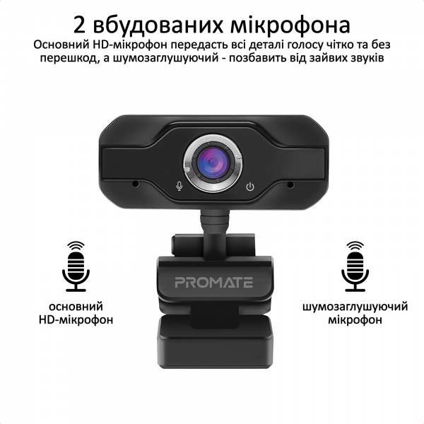 Веб-камера Promate ProCam-1 FullHD USB Black (procam-1.black)