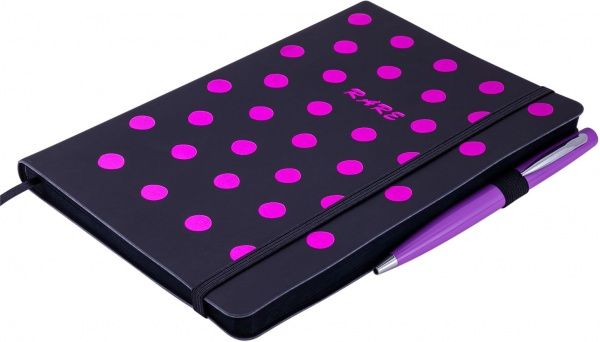 Блокнот Rare А5 96 арк. нелинов. (чорний папір) рожевий штучна шкіра BM.295402-10 Buromax