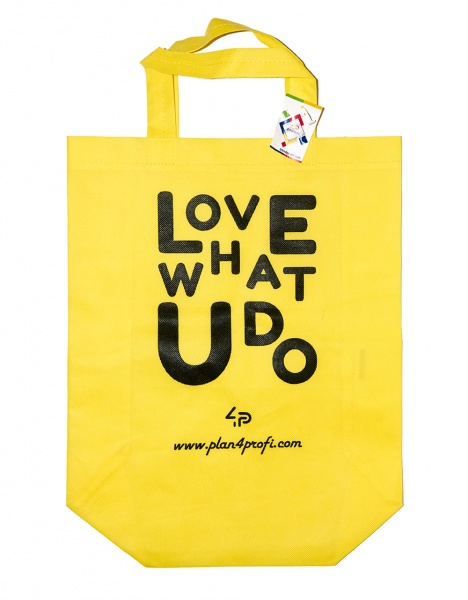 Сумка-шоппер 4PROFI со складным боком 35x45 см с принтом желтый 