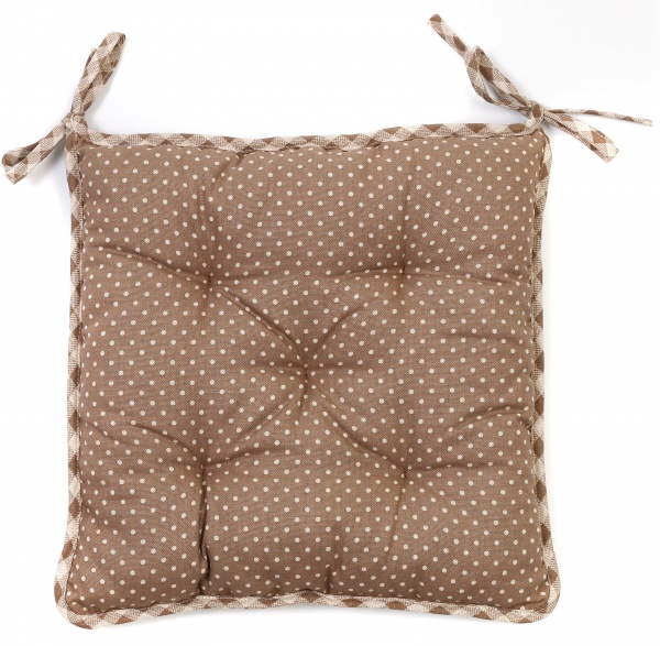 Подушка на стілець Lucy 40х40 см бежевий горошок з мереживом La Nuit