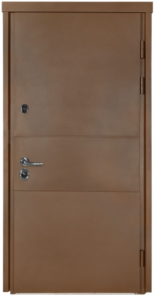 Дверь входная Булат Elegant 703 Metalic Wood - коричневая коричневый 2050x950 мм правая