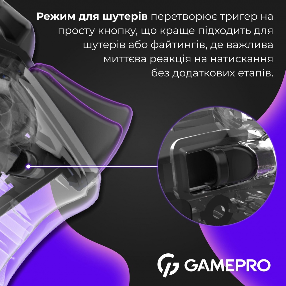 Геймпад беспроводной GamePro GPS13T BT 5.3/USB (PC/iOS/Android/PS3/PS4) RGB Transparent transparent
