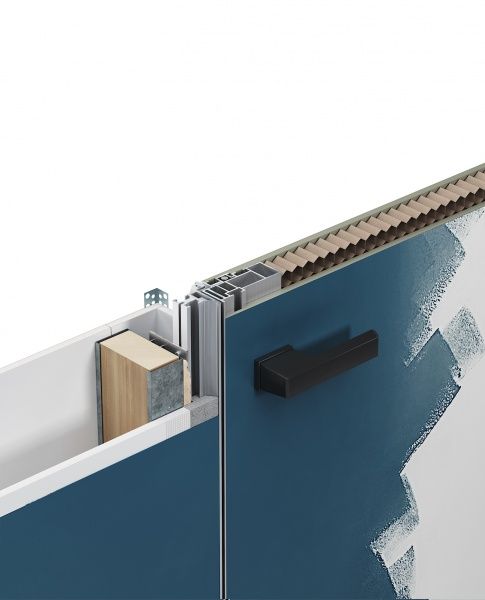 Двери скрытого монтажа SecretDoors алюм./с четвертью левые 2000 мм ПГ 800 мм грунтованные под отделку 