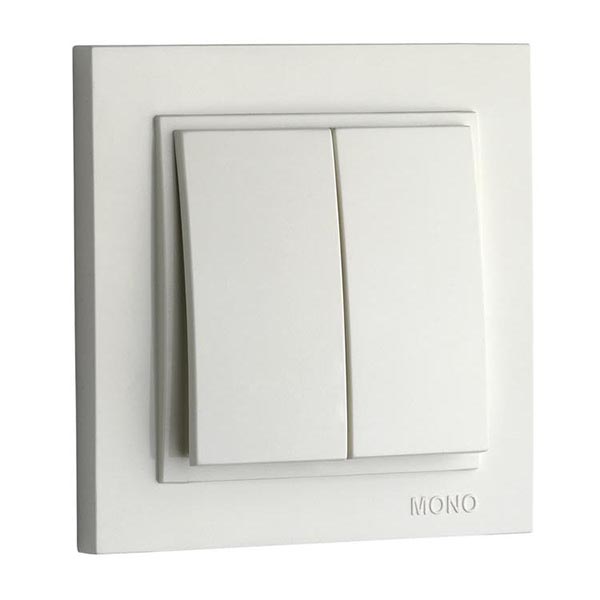 Вимикач двоклавішний Mono Despina без підсвітки 10 А 250В кремовий