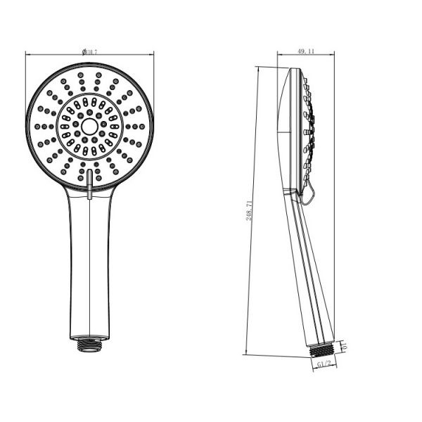 Ручной душ Koller Pool SH0530 (5 режимов) 