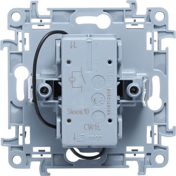 Вимикач одноклавішний Simon 10 з підсвіткою 10 А 250В білий CW1L.01/11