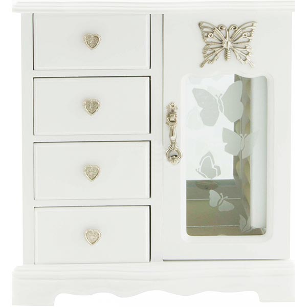 Шкаф для украшений Butterfly белый 23.8x12 см