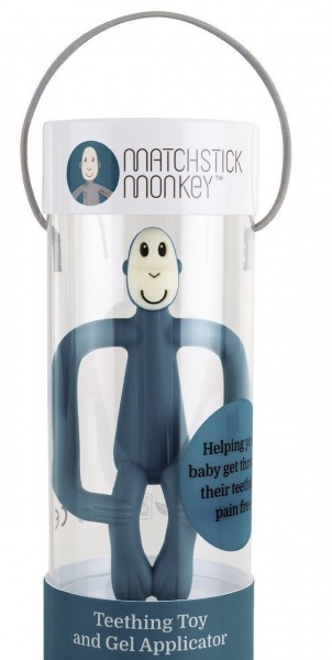 Прорезыватель Matchstick Monkey Обезьянка темно-синяя 10,5 см (MM-T-011)