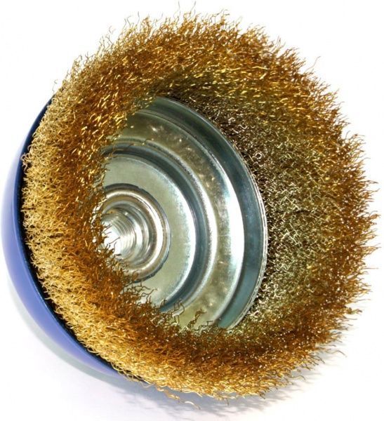 Щітка чашкова 125мм x M14, витий (рифлений) дріт d0,3 об/хв 6500 стальний дріт S&R 136132125