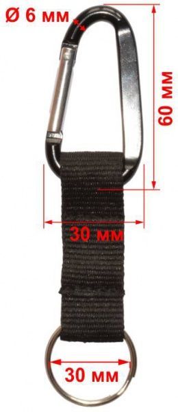 Карабин алюминиевый 6 мм с лентой