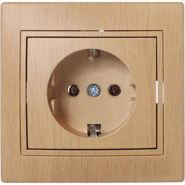 Розетка с заземлением Lezard Mira без крышки дуб матовый 701-5151-122B