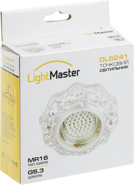 Светильник точечный LightMaster GU5.3 белый DL6241 білий 