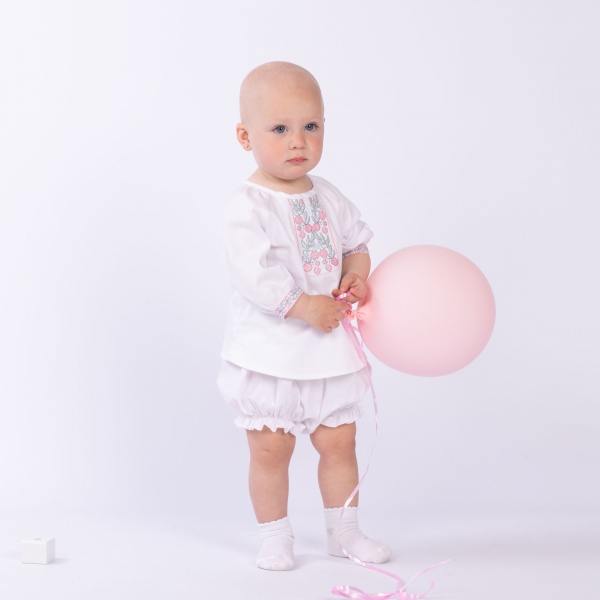 Вышиванка для девочек Эдельвика р.80 белый 117-21/00 