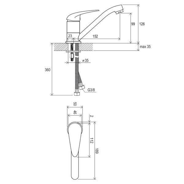 Змішувач для умивальника Ravak SN 015.00 (X070009)