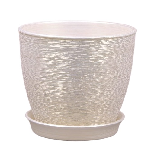 Горщик кераміка ВК 13 см круглий білий 1 л