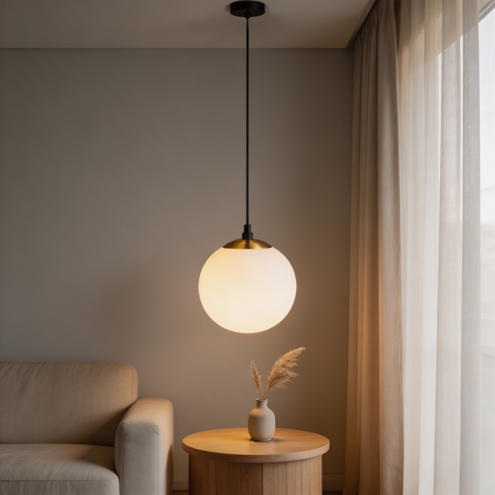 Світильник підвісний LIGHT SET OBRIY D200 1x40 Вт E27 чорний/білий/золото