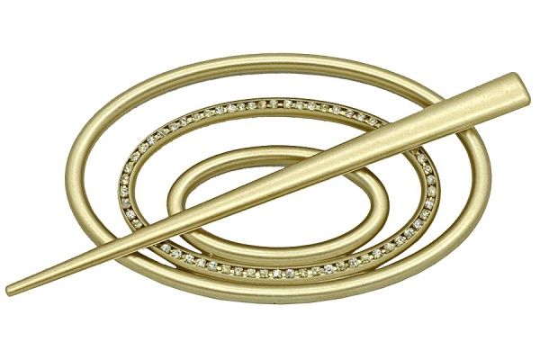 Заколка Овал 2 Элит 60х100 мм золото В0022-3 MISLT