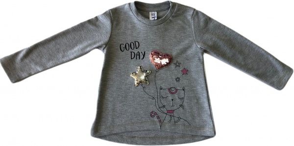 Джемпер Roksana 1067/22005 Сердце пайетки р.110-116 серый 