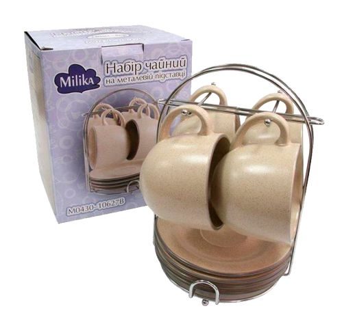 Набор для чая на подставки Sesame Cream 8пр., керамика Milika