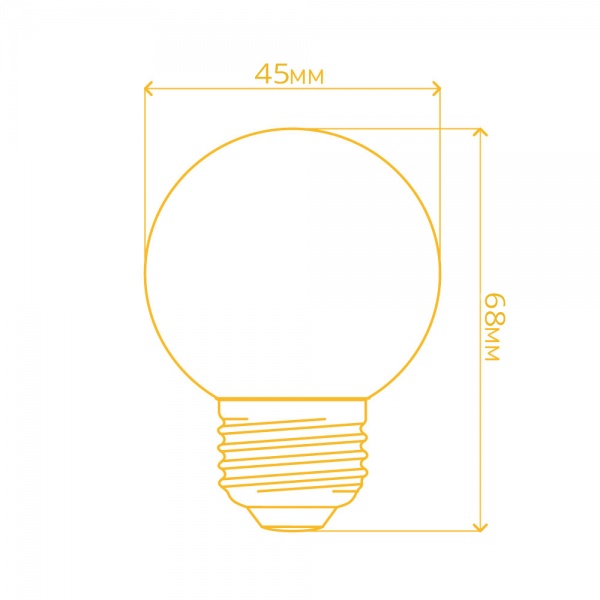 Лампа светодиодная LightMaster LB-549 1 Вт G45 желтая E27 230 В 