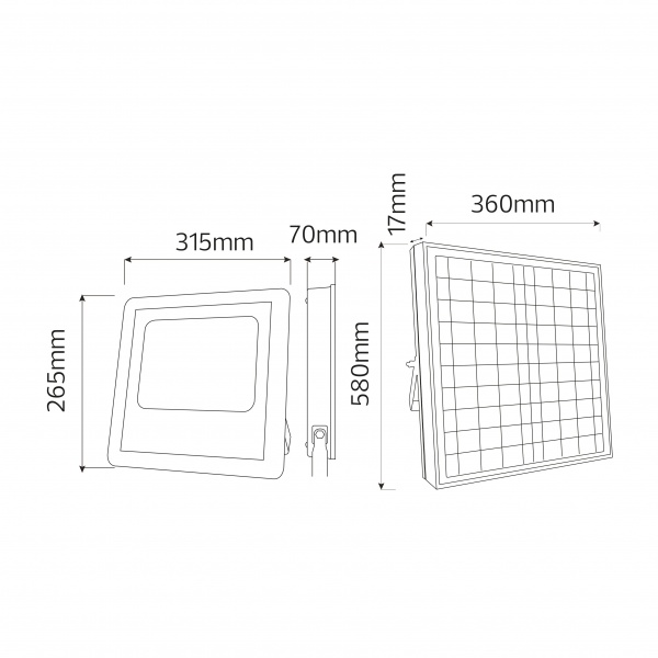Прожектор на солнечной батарее HOROZ ELECTRIC TIGER-100 100 Вт IP65 черный 068-012-0100-010 