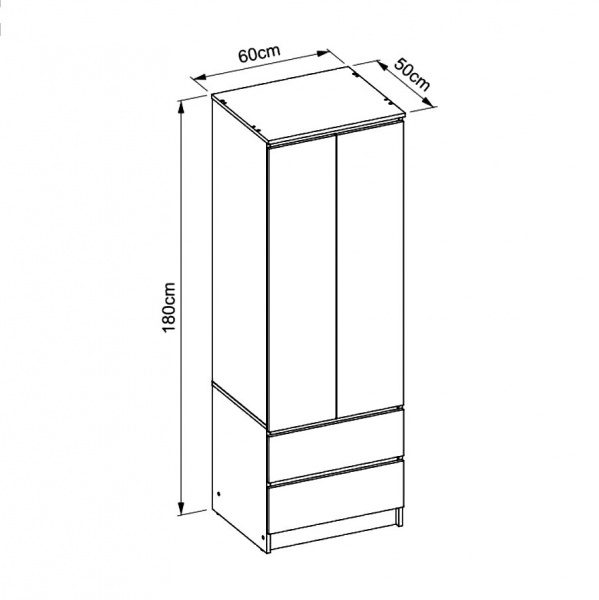 Шафа для одягу Embawood 1800х600х500 мм коричневий 